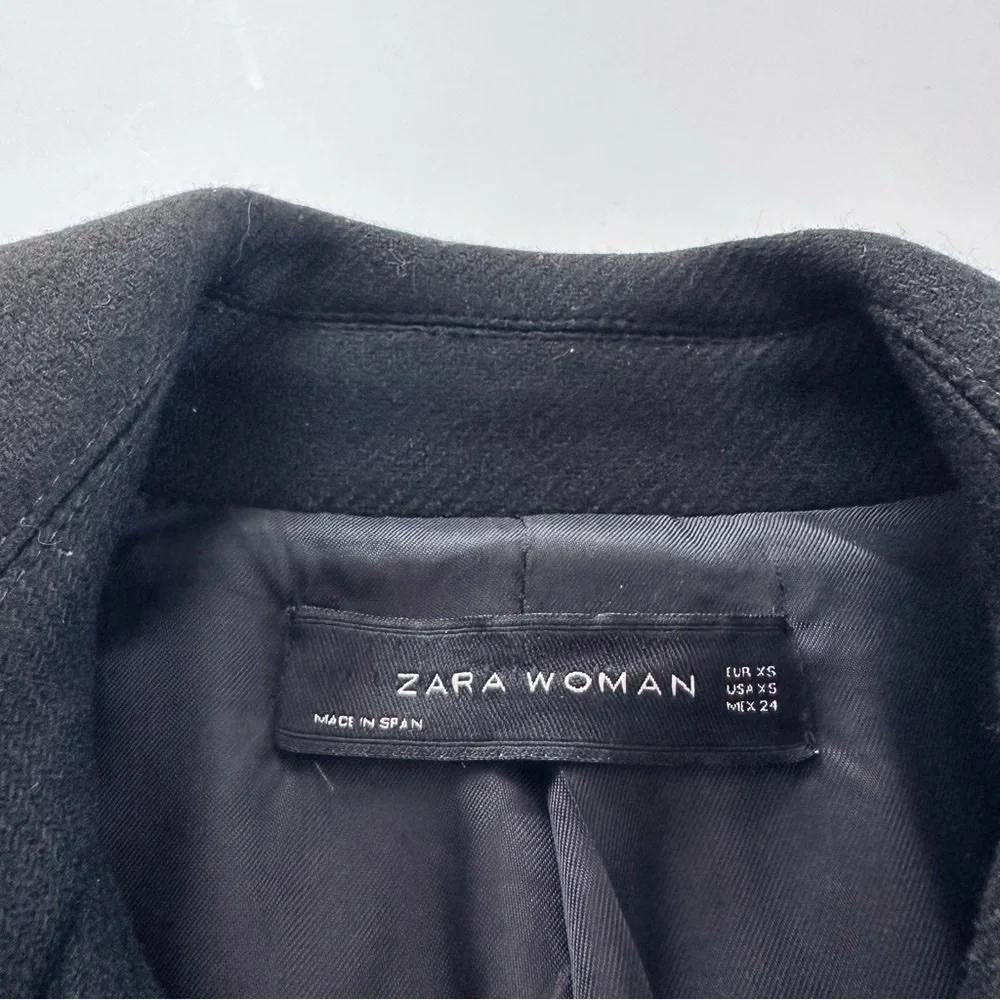 Zara Short Coat With Gold Metallic Buttons Black - Picture 7 of 12